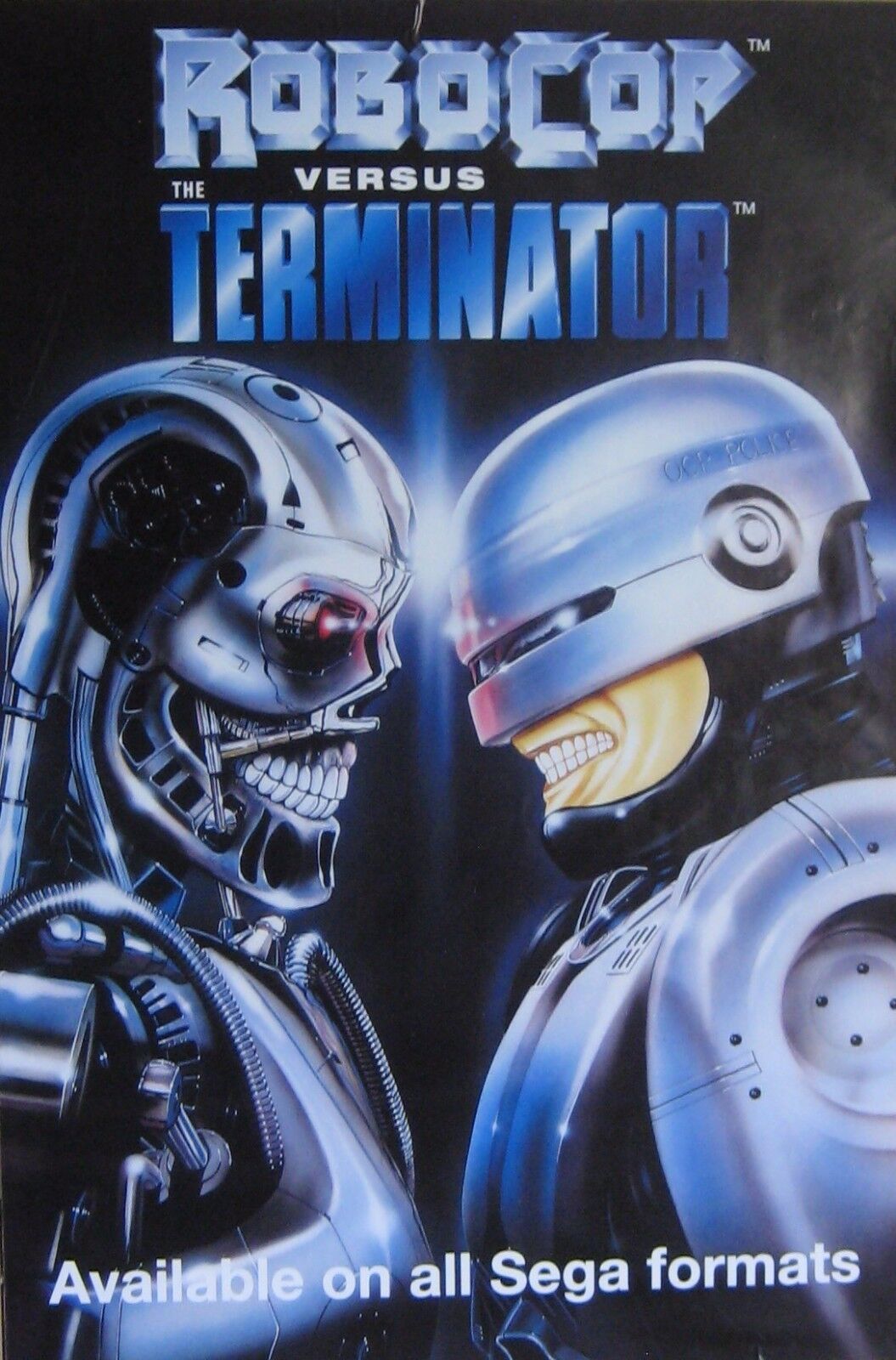 40x60" SUBWAY POSTER~Robocop Vs. Terminator 1991 HUGE Sega Video Game Print NOS~ SEGA