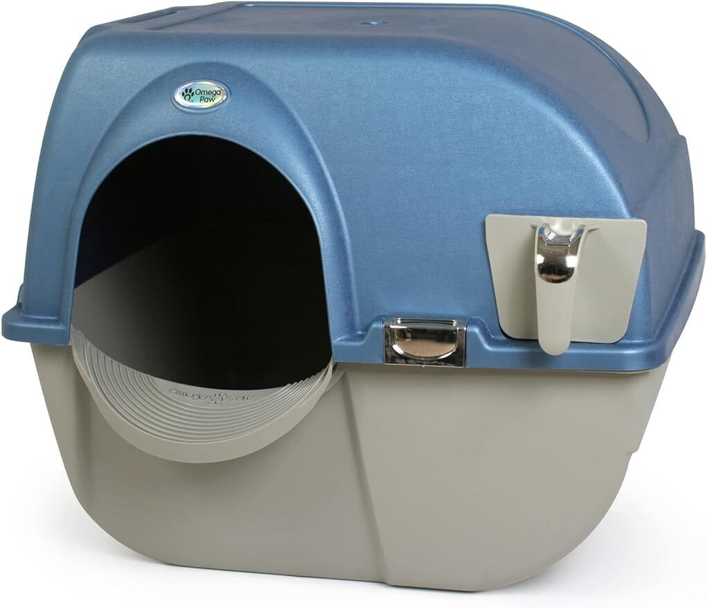 Omega Paw Premium Roll 'n Clean Litter Box Large,Cat, Peral Blue (PR-RA20-1) Does not apply