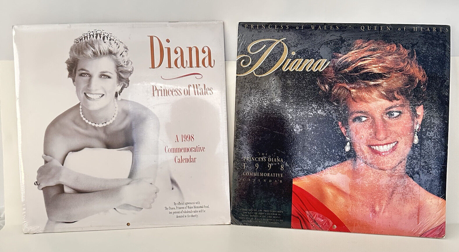 New & Sealed Princess Of Whales Diana 1998 Commemorative Calendars Vtg Lot of 2 Без бренда