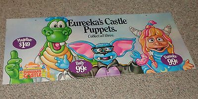 Nickelodeon Eureeka's Castle Hand Puppet Toys Cardboard Poster Sign Pizza Hut Nickelodeon