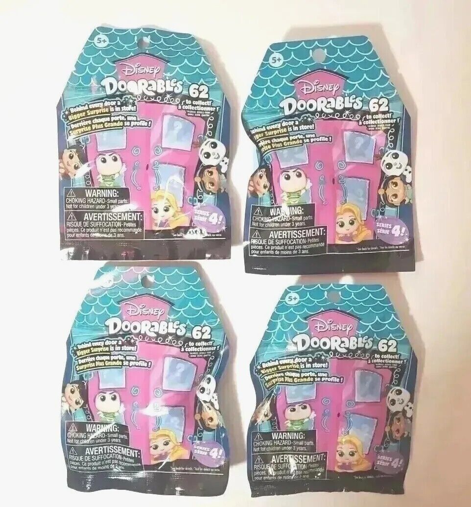 Lot of 4 Disney Doorables Blind Bags Series 4  Fast-Shipping  Just Play Doorables