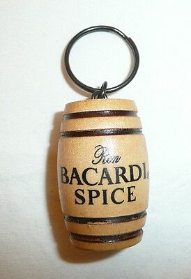 Bacardi Spice Wooden Barrel Keychain Ron Bacardi Spice Wood vtg Key Chain Ring Bacardi - фотография #5