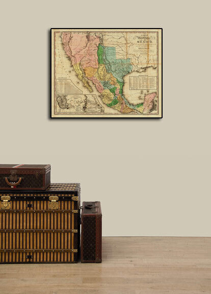 "A Map of the United States of Mexico" 1846 Vintage Mexican Map - 20x24 Без бренда - фотография #3