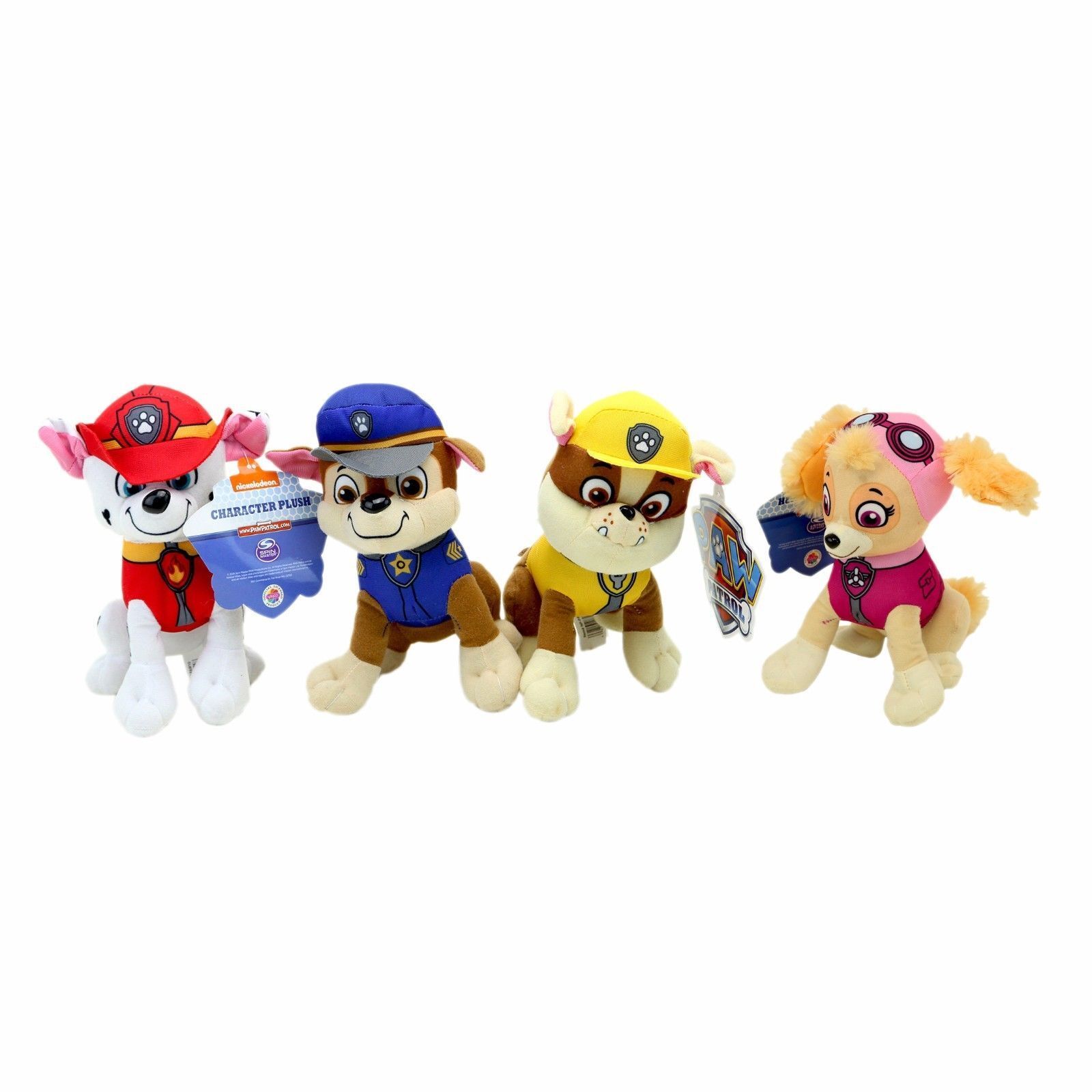 New 8" Paw Patrol Plush Stuffed Animal Toy Set: Chase, Rubble, Marshall & Skye Spin Master NP-PAW10-SET - фотография #2