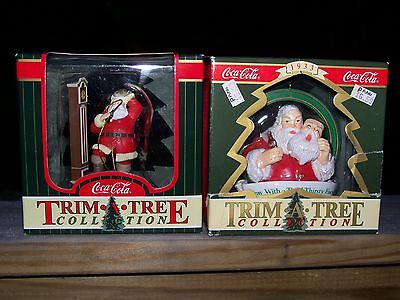 Coca Cola Trim-A-Tree Sundblom Santa Collection Lot of 2 dated 1992 & 1999 NIB Coca-Cola