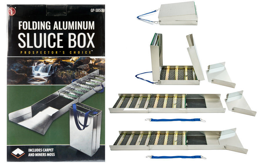 SE 50" Folding Aluminum Sluice Box Portable Gold Panning, Prospecting, Dredging Без бренда Does not apply