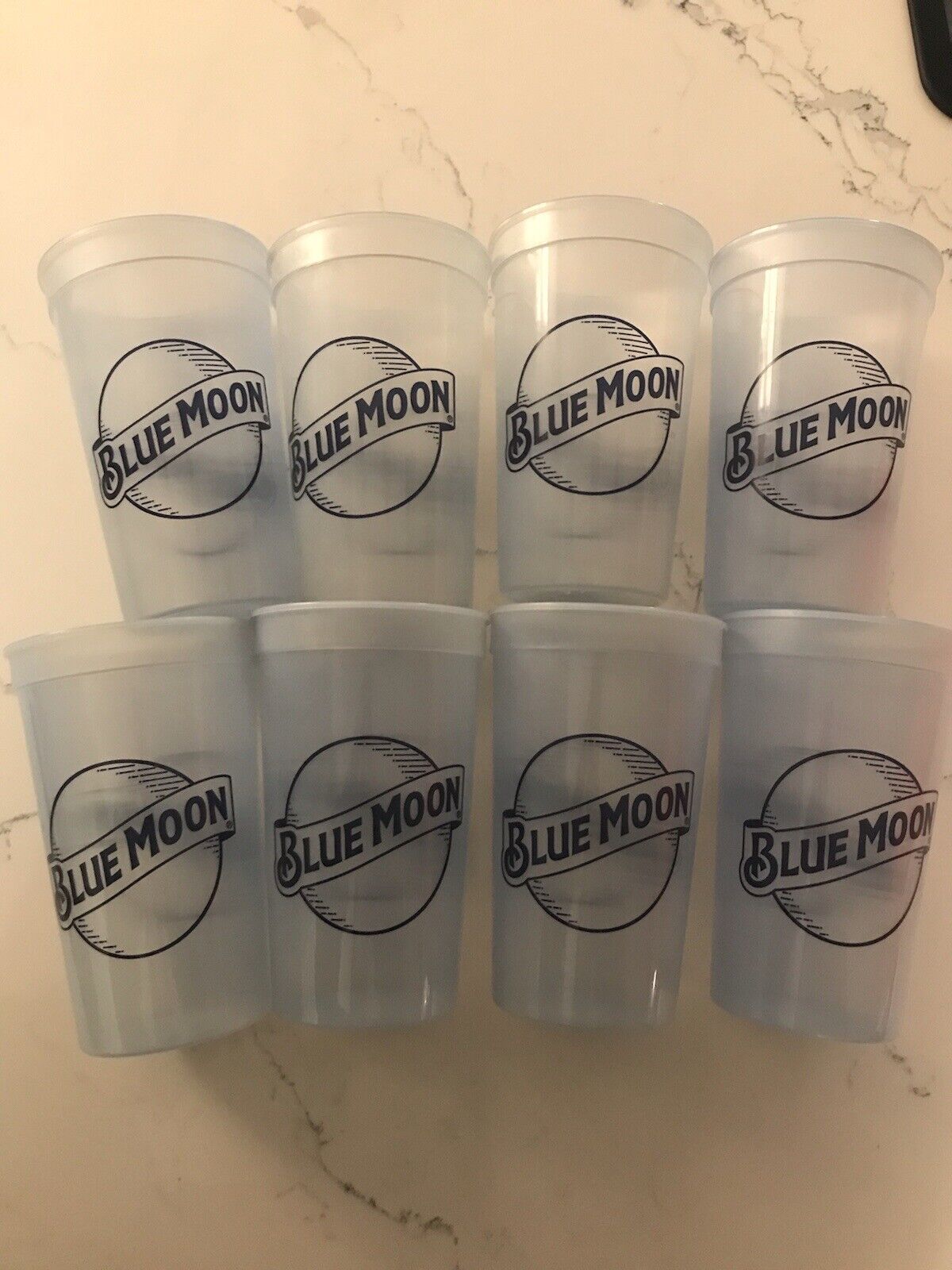 Blue Moon Beer Cups SET of 8 NEW Blue Moon