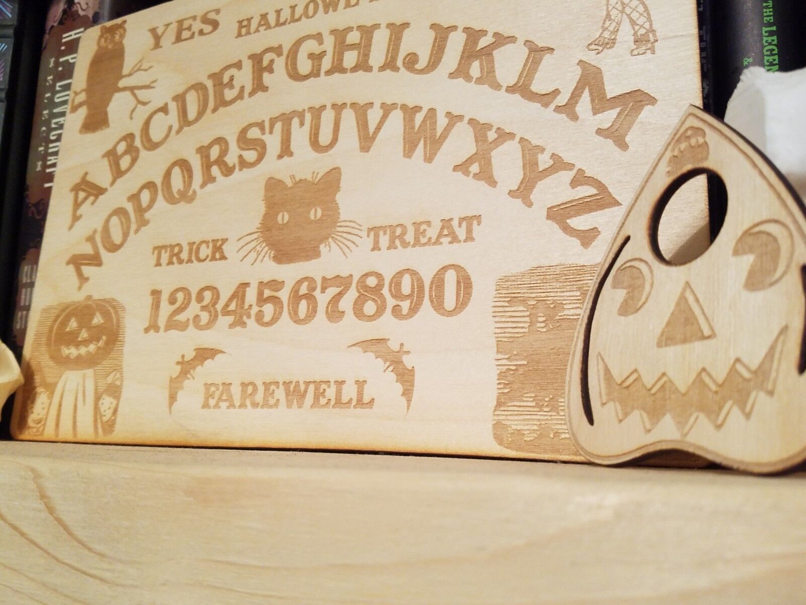 Wooden Vintage Halloween Ouija Board & Planchette | Handmade Wood Spirit Board DC Maker Labs - фотография #9