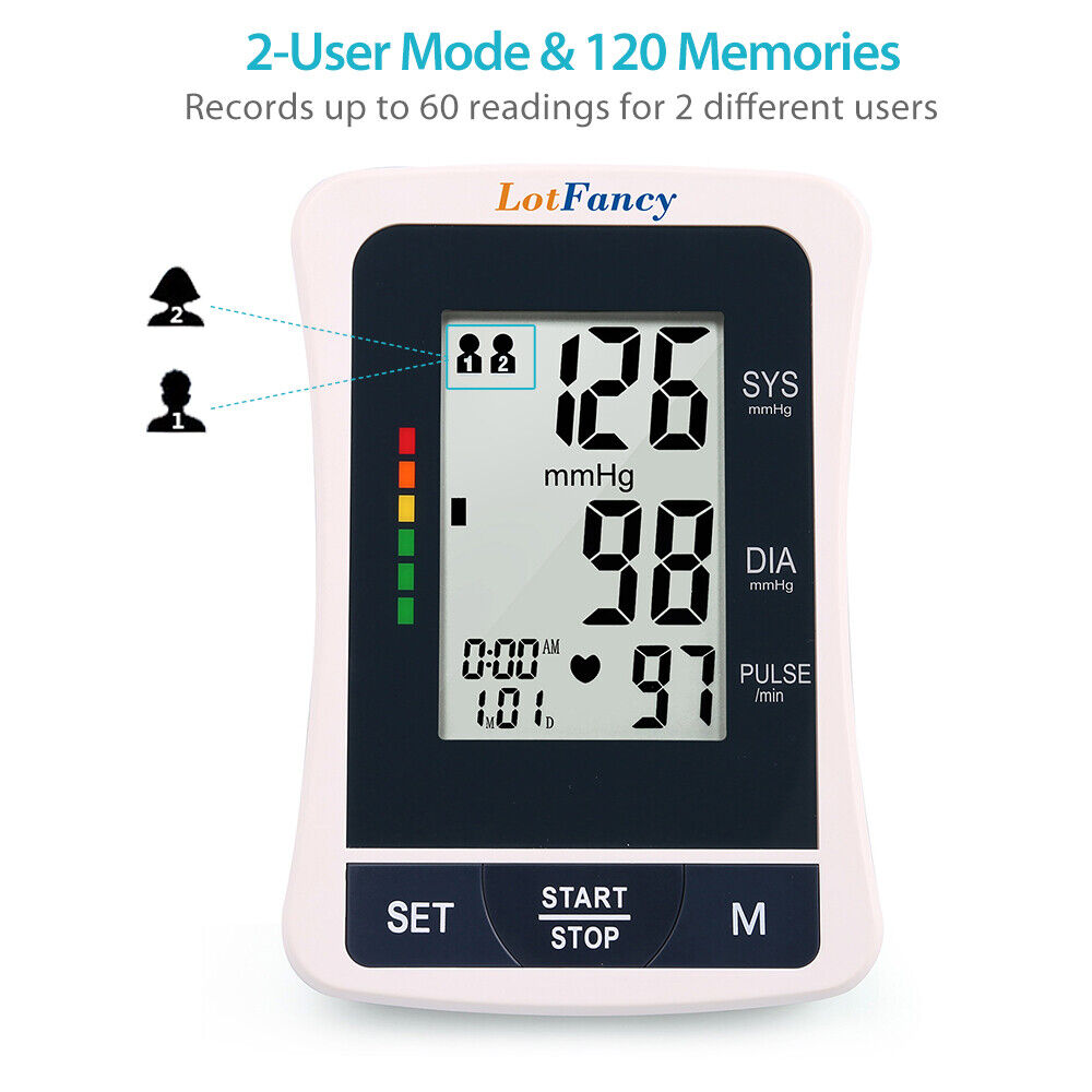 Automatic Digital Arm Blood Pressure Monitor Large BP Cuff Gauge Machine Meter LotFancy B01MDUF5XU - фотография #4