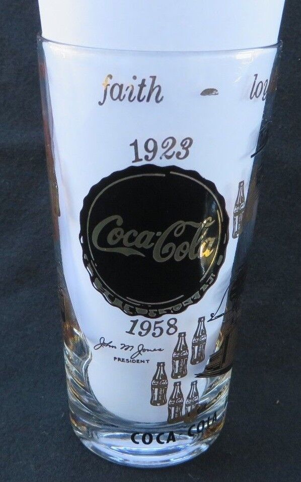 RARE 1958 Coca-Cola Coke Gold Drinking Glass Tumbler San Diego Bottling Co Без бренда