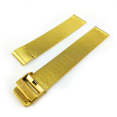 Women's Gold Tone Metal Steel Mesh Watch Band Strap Double Lock Clasp Ladies #27 Unbranded Does Not Apply - фотография #3
