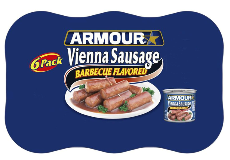 Armour Star Vienna Sausage Barbecue Flavored Canned Sausage 4.6 oz Pack of 6 Armour