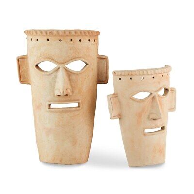 Etu - Mask Sculpture (Set of 2)-19 Inches Tall and 13 Inches Currey and Company 1200-0756