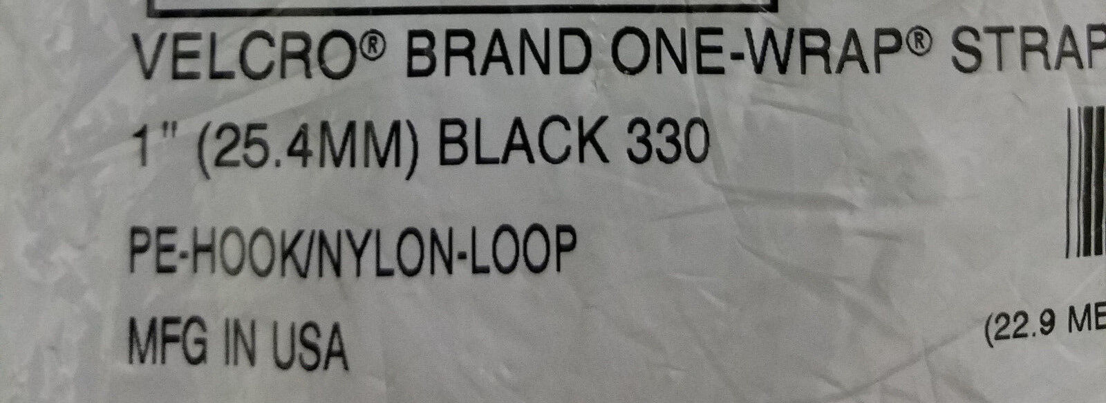 VELCRO® Brand Reusable ONE-WRAP® Hook & Loop Dbl Sided Tape 1" X 5ft  Black VELCRO - фотография #3