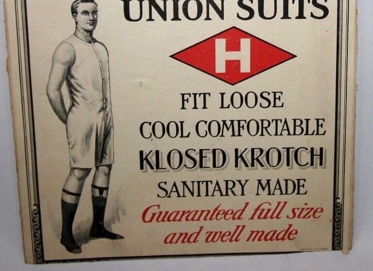  1920's Kool Komfort Athletic Union Suits  Box Top or Sign Measuring 9.5 x 13 Без бренда - фотография #3