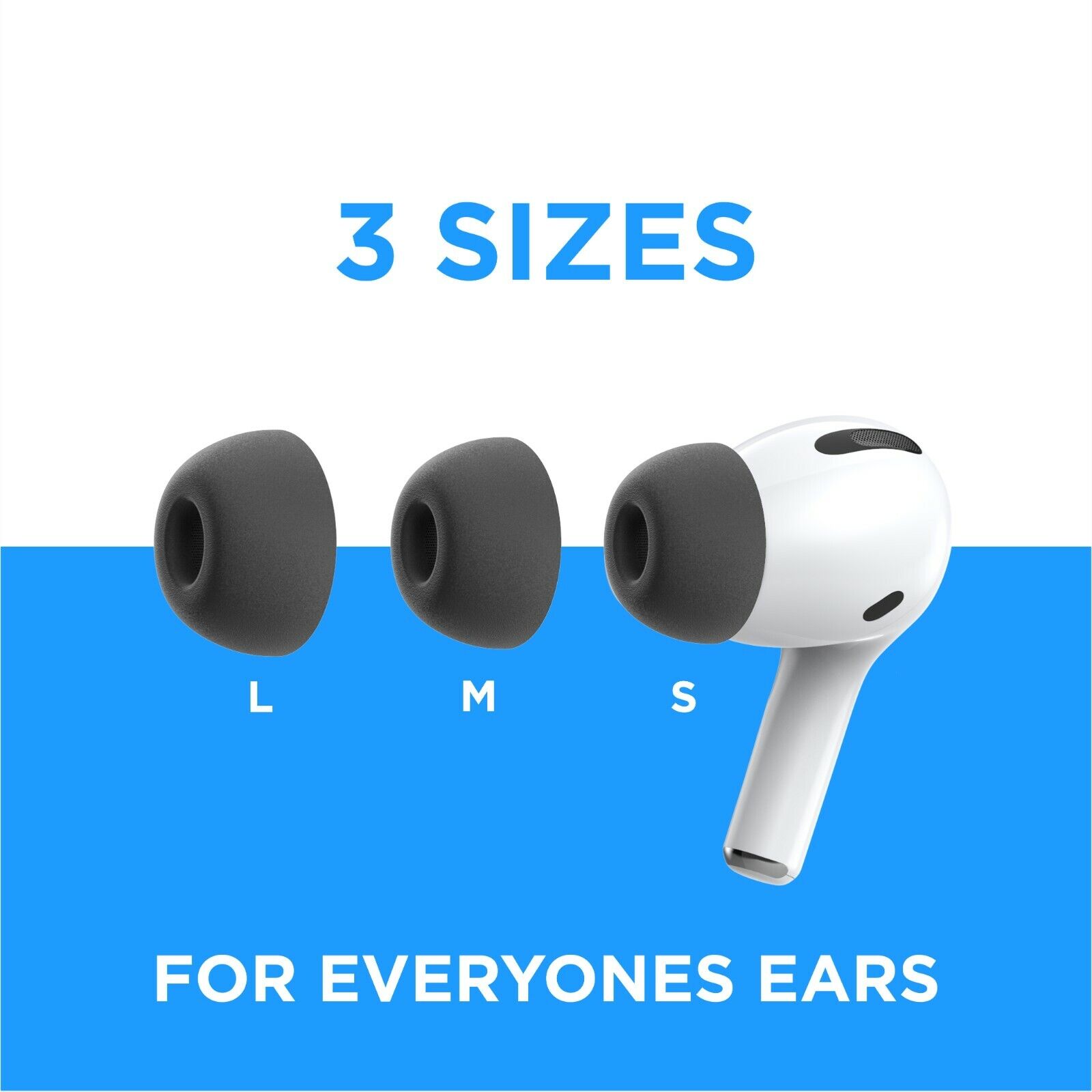 Premium Memory Foam Ear Tips for AirPods Pro | 3 PAIRS | S,M,L Replacement Buds Foam Masters (notapple) FMAPP1 - фотография #5