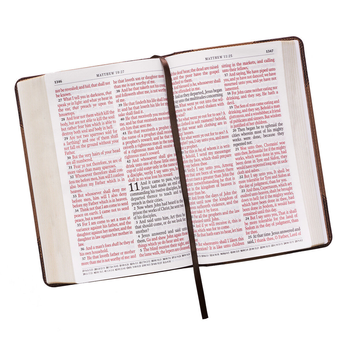 KJV Holy Bible King James Version Brown Large Print Red Letter Без бренда - фотография #5