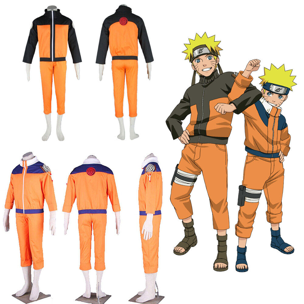 Naruto Shippuden Adult Costume Cosplay w/Jacket & Pant Optional Headband Glove Без бренда