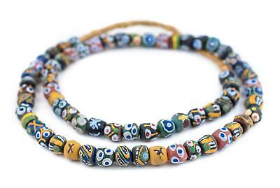 Mixed Krobo Powder Glass Beads Round 12mm Ghana African Multicolor Large Hole Без бренда