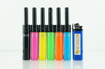 6x CLIPPER FULL-SIZE TUBE PIEZO IGNITION REFILLABLE ADJUSTABLE FLAME LIGHTERS Без бренда