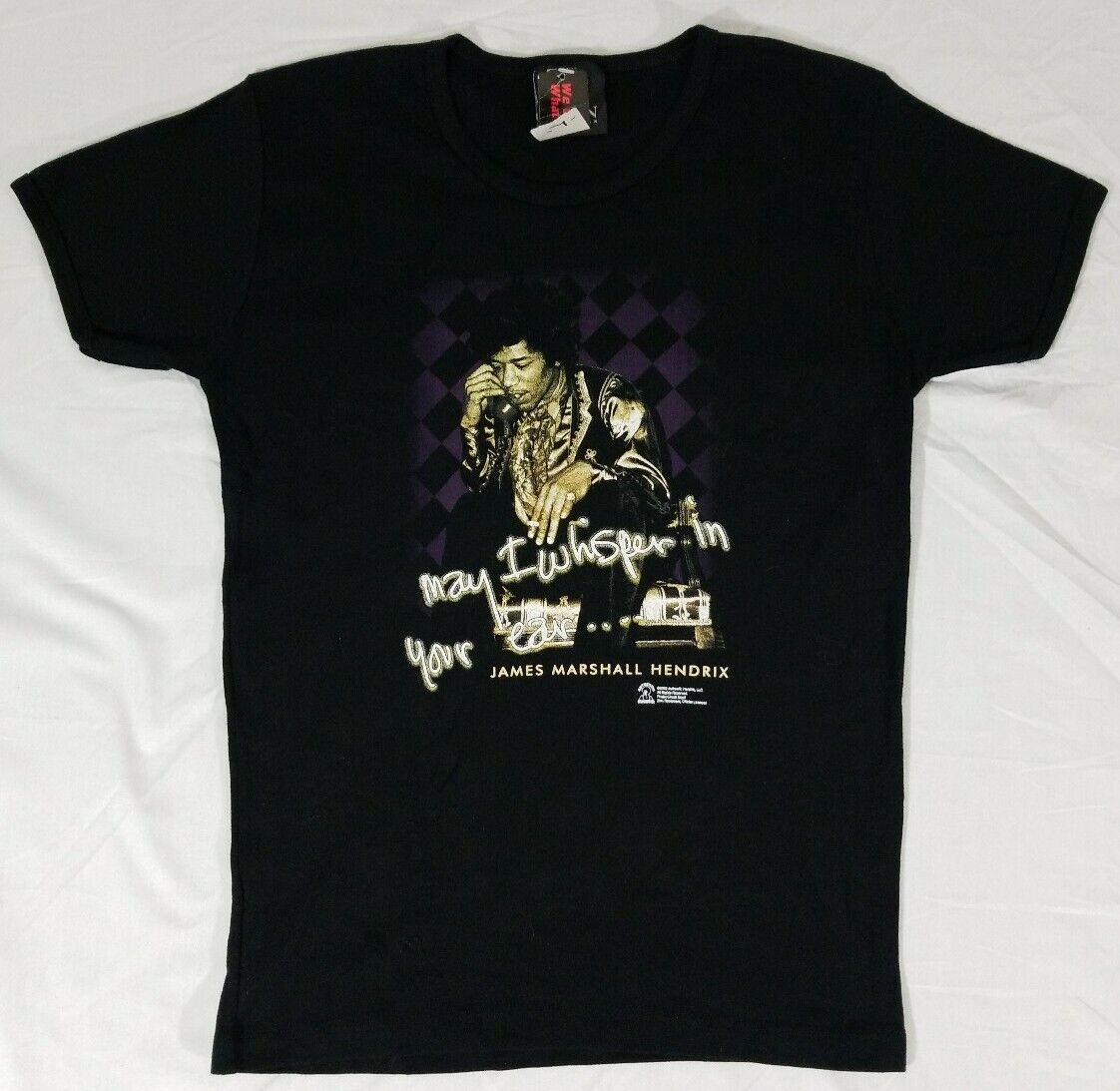 Jimi Hendrix "May I Whisper in Your Ear" Zion Rootswear Womens Top T-Shirt L NWT Zion Rootswear