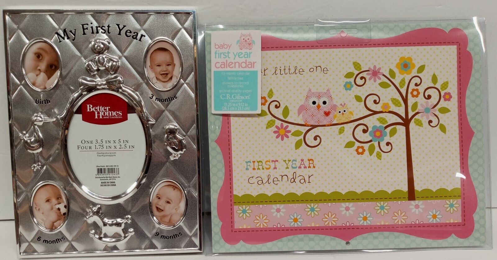 My First Year Silver Finish Picture Frame & Baby First Year Calendar Better Homes & Gardens N/A