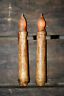 Set of TWO - LED Burnt Ivory 6" - 6.5" TIMER Battery Operated Taper Candles  The Hearthside Collection 84021 - фотография #3