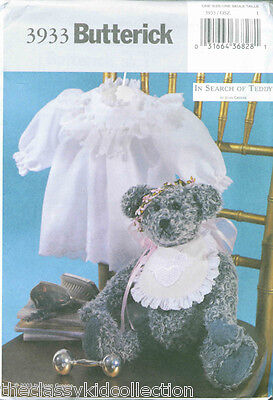 Butterick 16 Victorian Bear Pattern with Dress #3933 Butterick