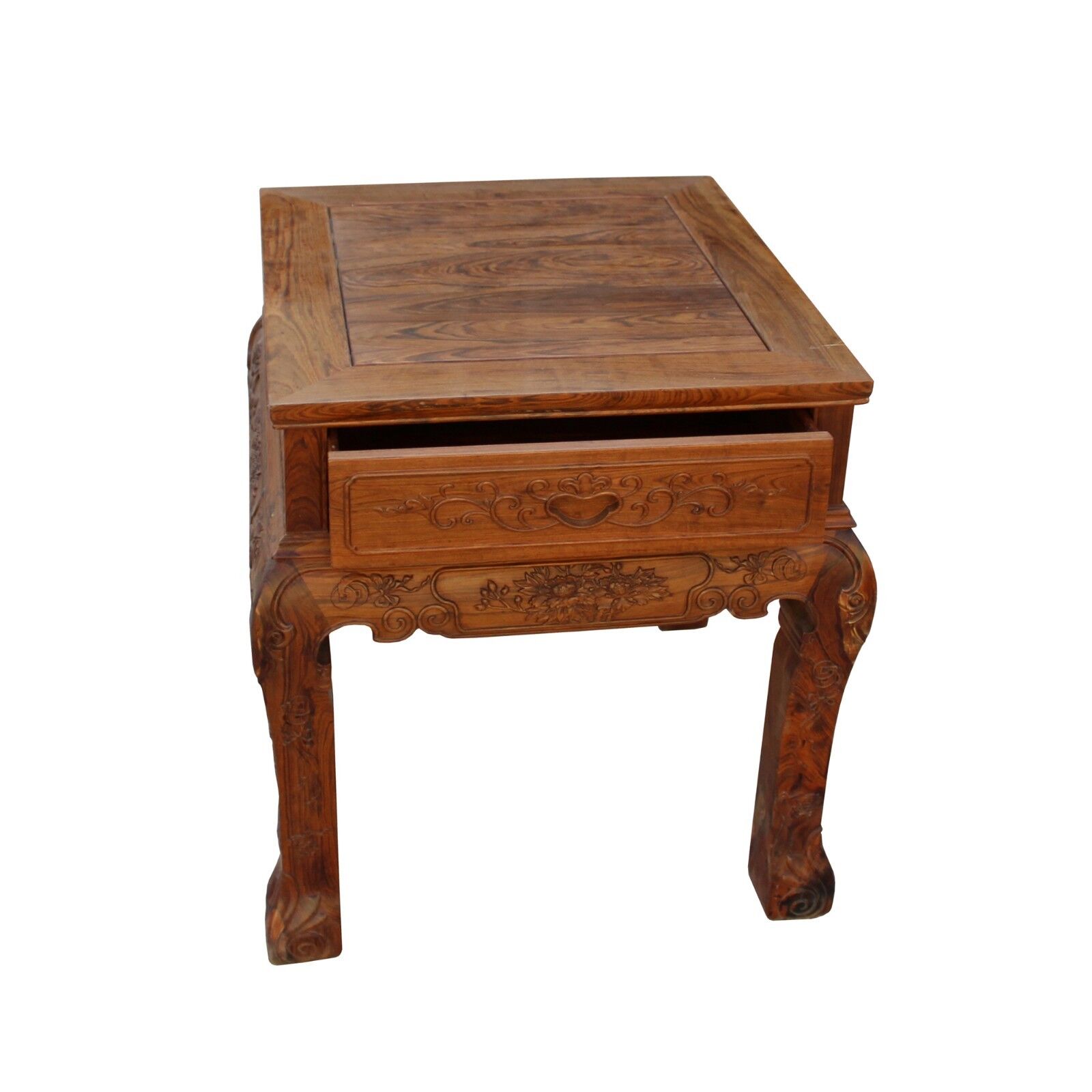 Chinese Oriental Huali Rosewood Flower Motif Tea Table Stand cs4578 Handmade Does Not Apply - фотография #6
