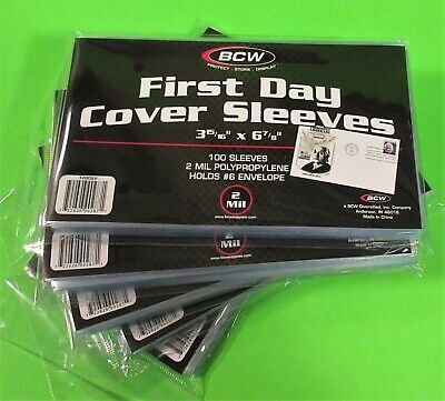 500 FIRST DAY COVER POLY SLEEVES, FOR #6 COVERS, ARCHIVAL SAFE, GREAT PRICE! BCW 1-FDCSLV