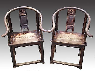 A Pair of Chinese Antique Dark Wooden Armchair 1800's  Без бренда