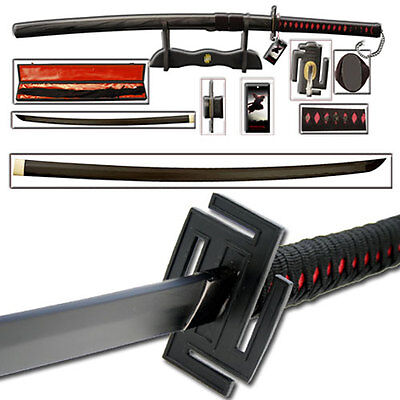 Functional Ichigo Kurosaki Katana 1045 HC Steel FULL TANG Tensa Zangetsu Sword Knife King EW-0025A - фотография #2