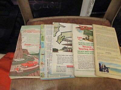 Lot of 5 vintage maps w/ gasoline logos - Shell, Sinclair, Texaco & Standard Oil Multiples - фотография #2