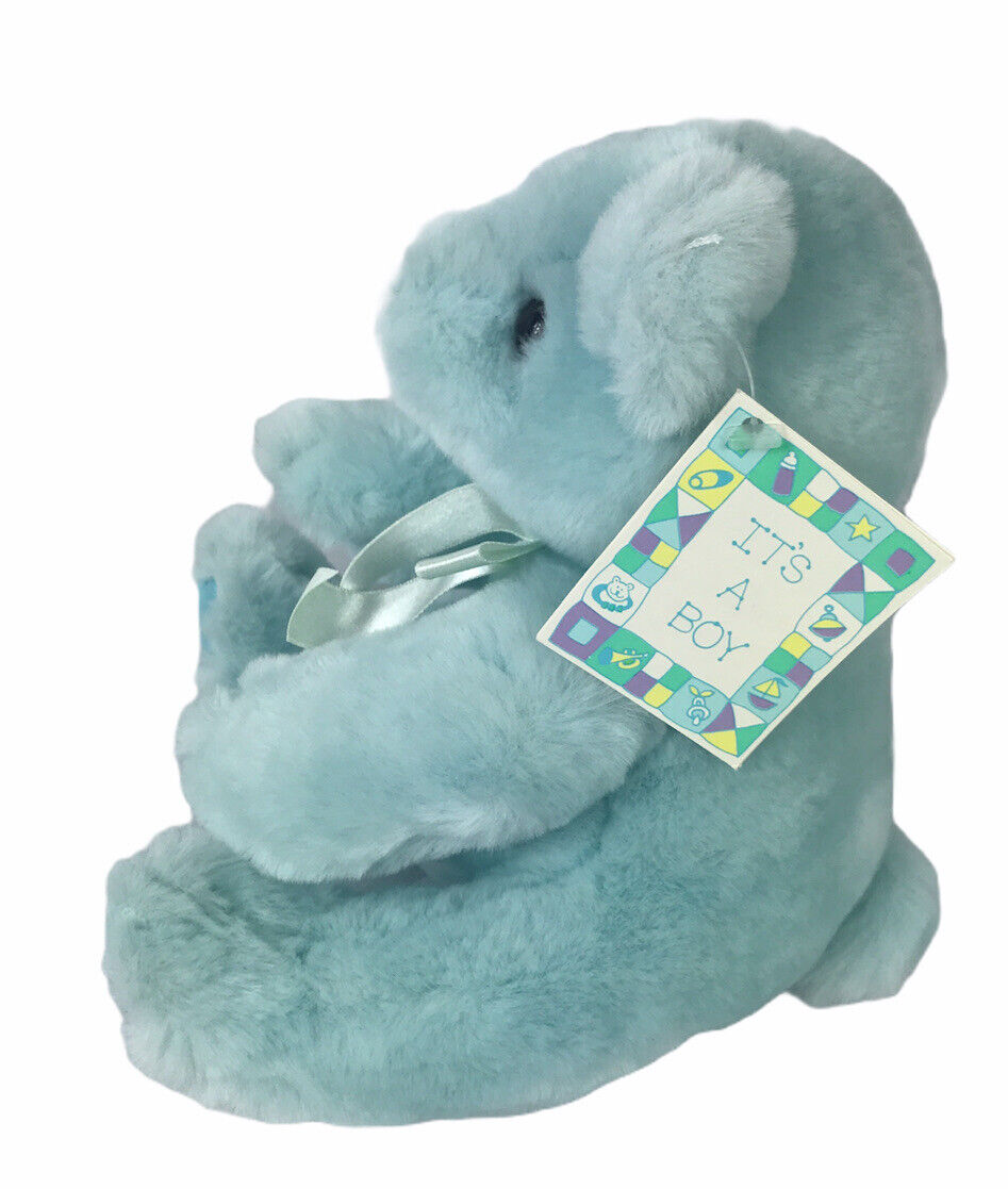 Russ Berrie IT'S A BOY  9” Plush Bear With Rattle Blue Soft With Tag Russ Berrie N/A - фотография #2