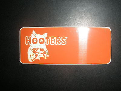 NEW AUTHENTIC HOOTERS GIRL UNIFORM BLANK NAME TAG HALLOWEEN COSTUME ENGRAVEABLE Hooters