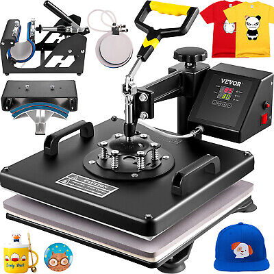 5 in 1 Heat Press Combo Machine 15"x15" Transfer Sublimation Kit for T-Shirts VEVOR THJ3838WHYSX00001