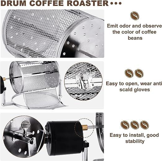 14W Electric Coffee Roaster Machine Coffee Bean Roaster Machine for Home Use Unbranded Does not apply - фотография #7