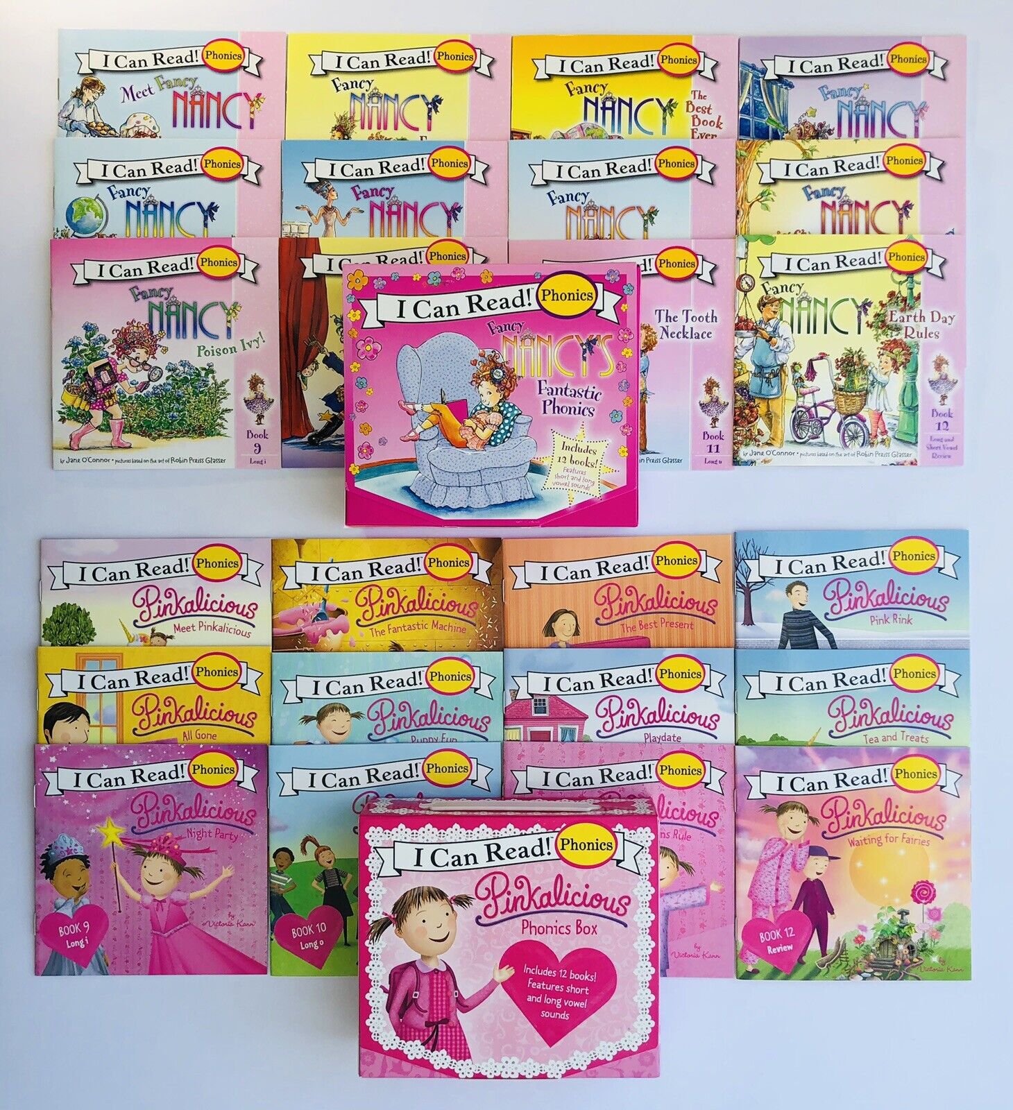 Fancy Nancy + Pinkalicious Kids Books Phonics Fun I Can Learn to Read Lot 24 Без бренда