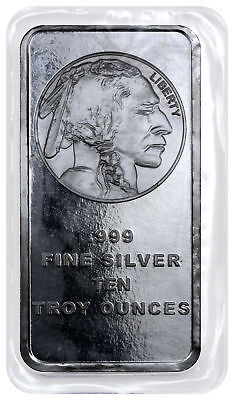 10 oz .999 Fine Silver Bar American Indian Buffalo Design SKU28953 Без бренда