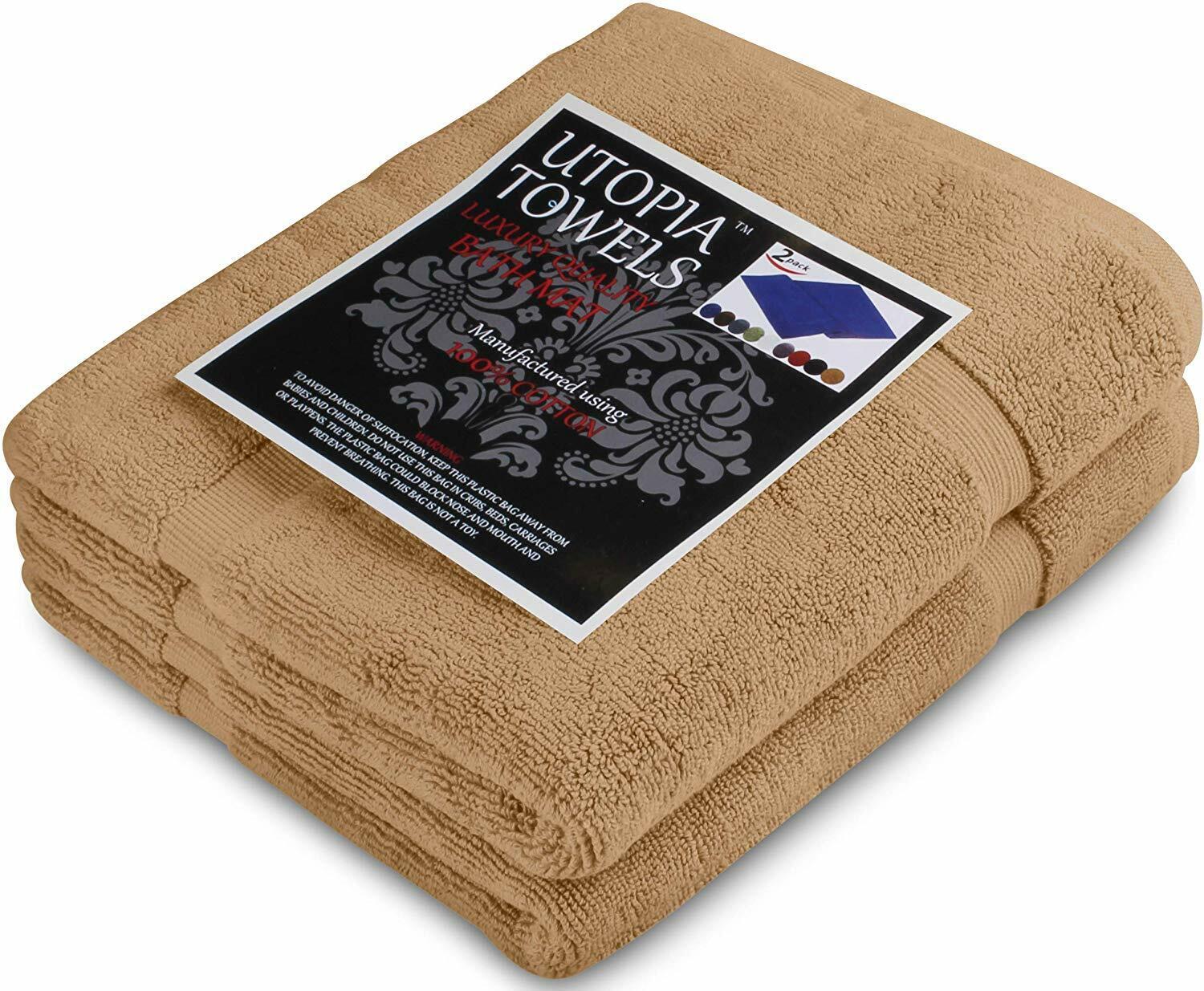 2 Pack Cotton Banded 985 GSM Bath Mat Washable 21x34"  Shower Mat Utopia Towels Utopia Towels Does not apply - фотография #11