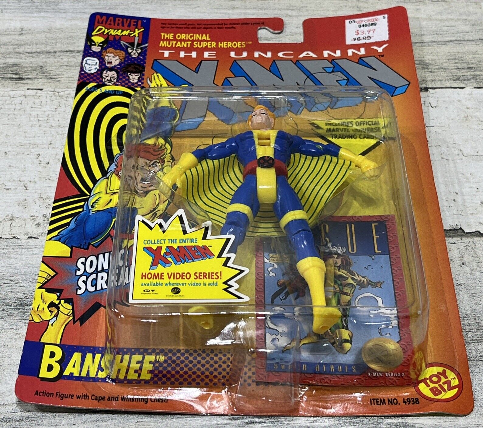 Vintage Marvel The Uncanny X-Men Banshee (1992) Toy Biz Action Figure Marvel Toys - фотография #2