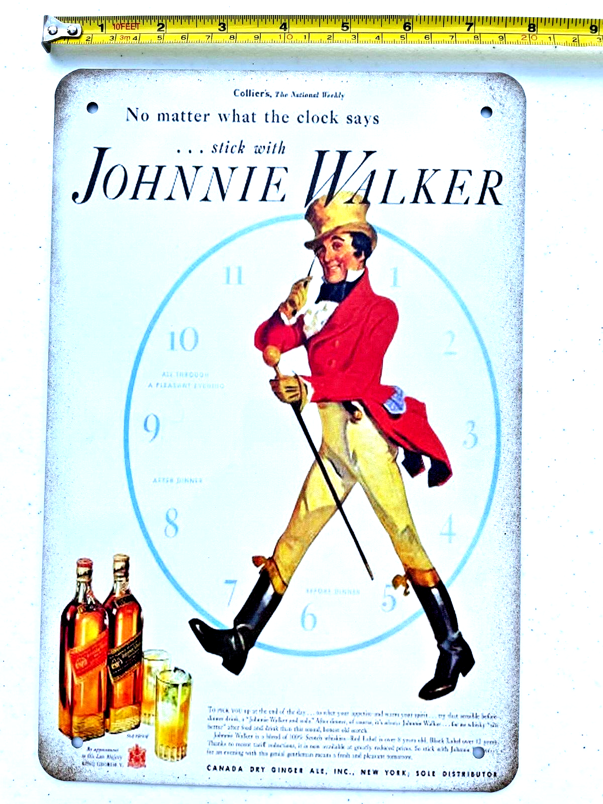 Johnnie Walker Tin Sign Scotch Whisky Whiskey Scotch Red Green Black Blue Label Johnnie Walker - фотография #3