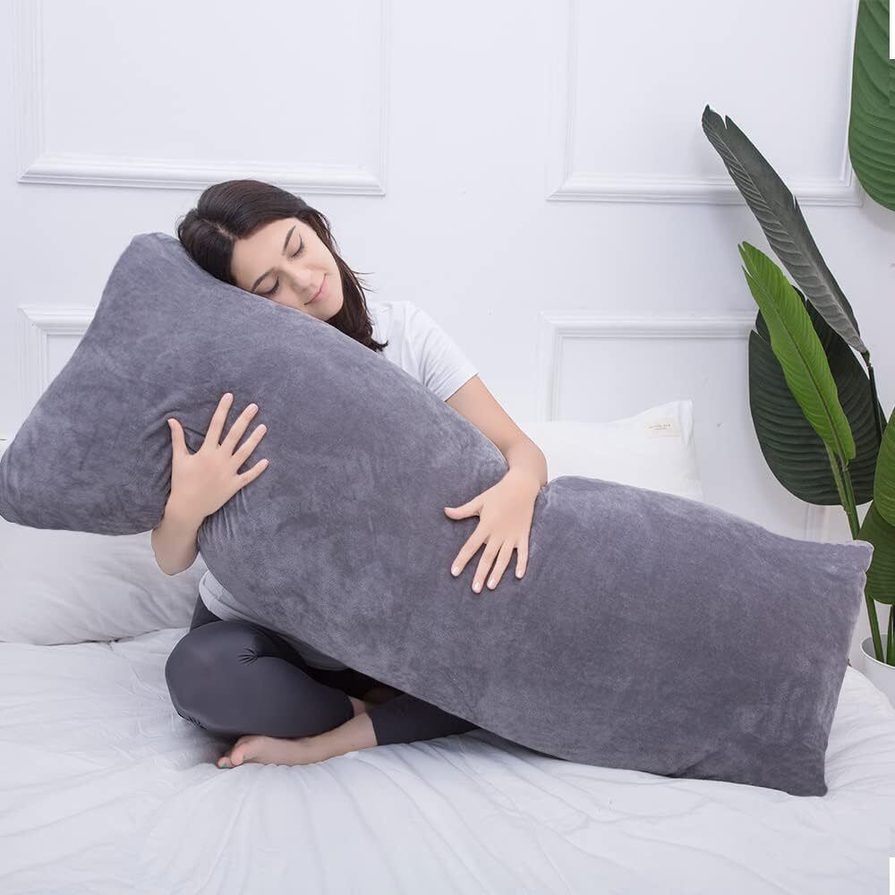 Full Body Pillow for Adults, Long Sleeping, Big Pillows Bed, Large, Dark Grey  1 MIDDLE ONE MO-BP-DG - фотография #6