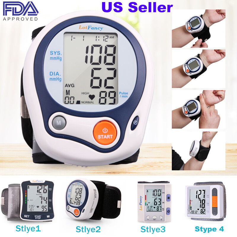 Automatic Wrist Blood Pressure Monitor BP Cuff Heart Rate Tester Meter Machine LotFancy B01MDUF5XU