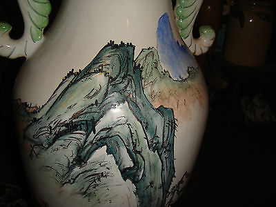 Chinese Japanese Very Large Floor Urn Vase Painted Scenes Two Handles Без бренда - фотография #7