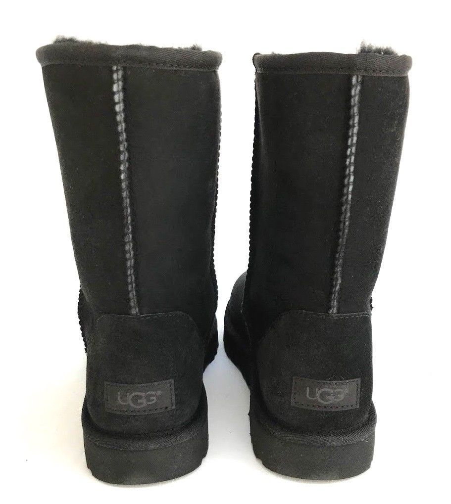 Ugg Classic Short II Suede Sheepskin Black Water Resistant Women's Boots 1016223 UGG Australia Classic Short II - фотография #7