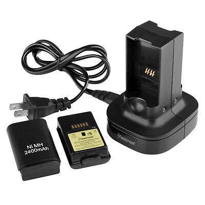 Dual Battery Charger Charging Station Dock + 2x Battery For Xbox 360 Controller INSTEN Does not apply