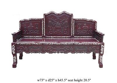 Chinese Red Rosewood Mother of Pearl Long Bench Chaise cs962 Без бренда - фотография #8
