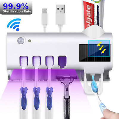 UV Light Sterilizer Toothbrush Holder Cleaner and Automatic Toothpaste Dispenser EEEKit Does not apply