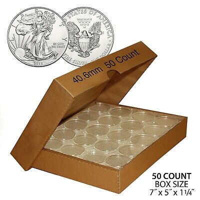 50 Direct Fit Airtight H40 Coin Holder Capsules Holders For ASE 1oz SILVER EAGLE Без бренда